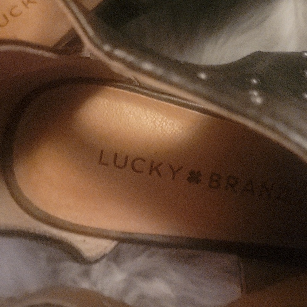 🎁FEELING LUCKY. 🎁🎁 Pewter Slings with studs.. 2.5 heel. As pictured - Picture 8 of 8